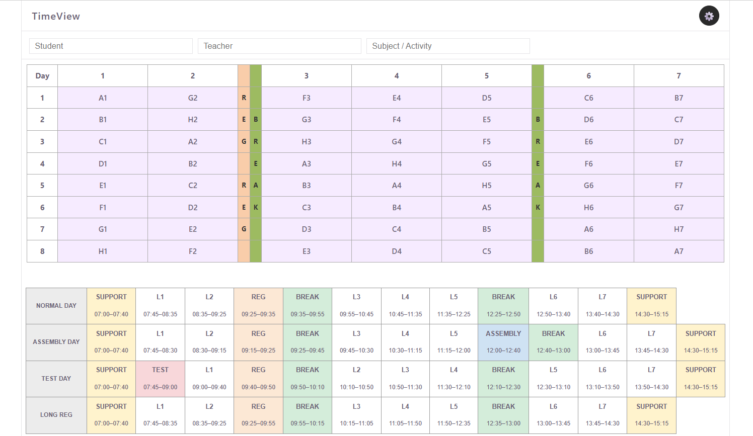 TimeView, timetable explorer
